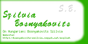 szilvia bosnyakovits business card